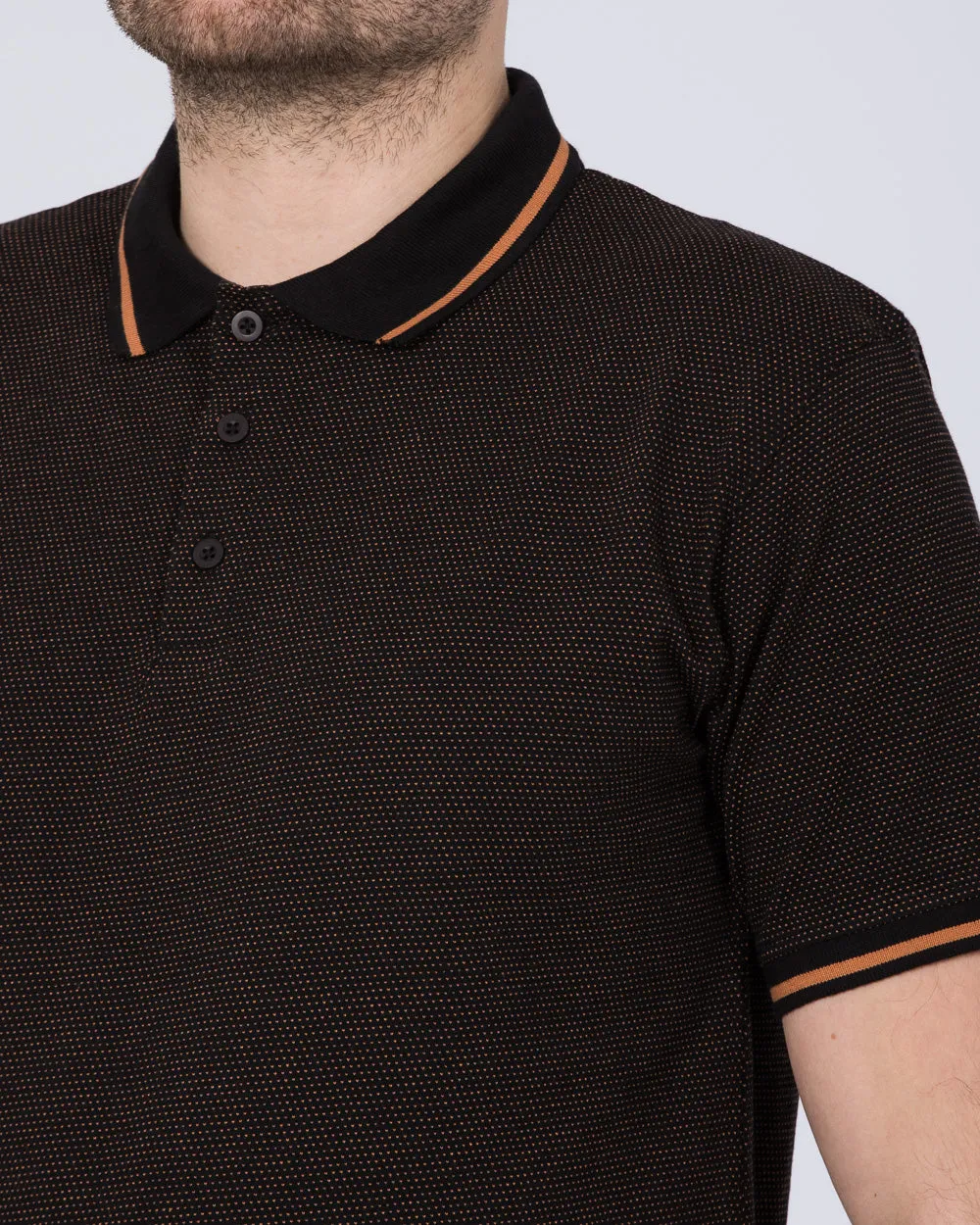2t Dobby Print Regular Fit Tall Polo Shirt (black) air touch