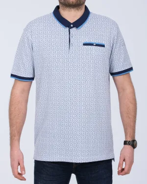 2t Dobby Print Regular Fit Tall Polo Shirt (white) group vibe