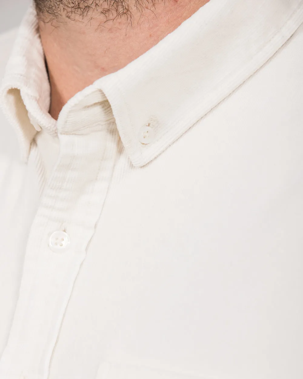 2t Drew Extra Tall Slim Fit Cord Oxford Shirt (ecru) Work Hard