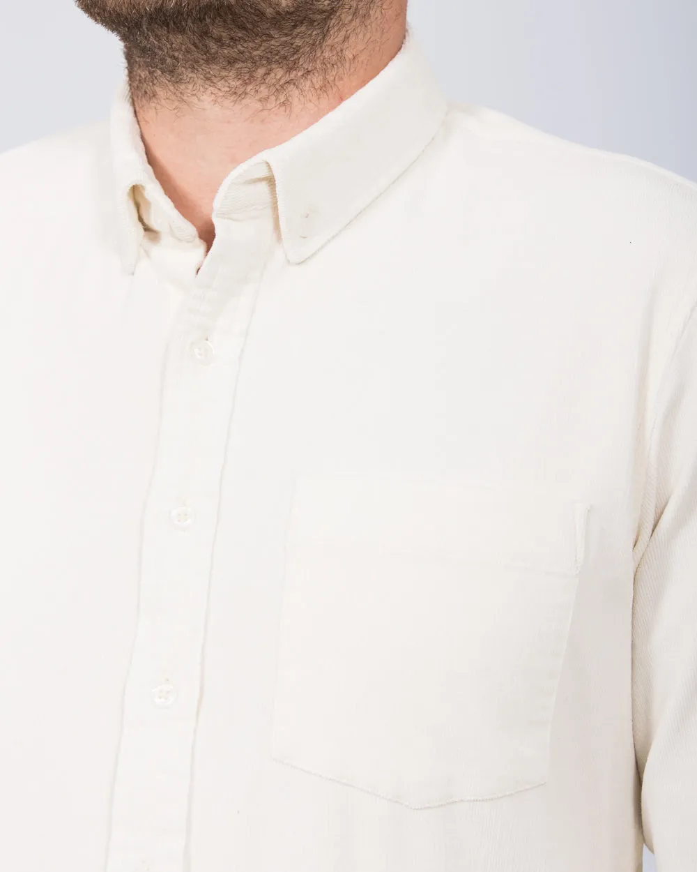 2t Drew Extra Tall Slim Fit Cord Oxford Shirt (ecru) Mindful Wear