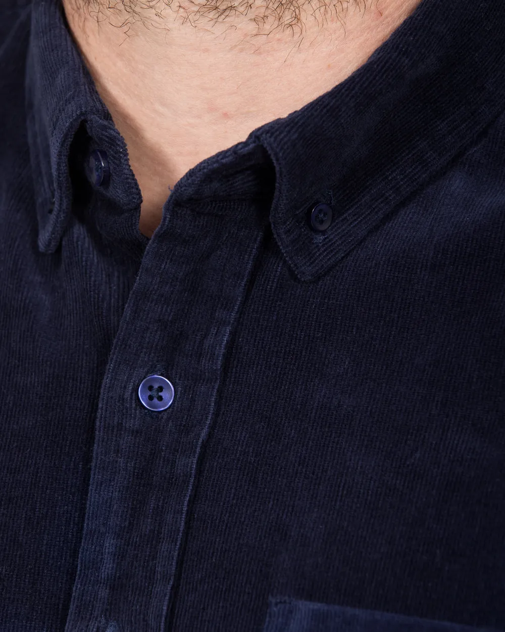 2t Drew Extra Tall Slim Fit Cord Oxford Shirt (navy) City Hero