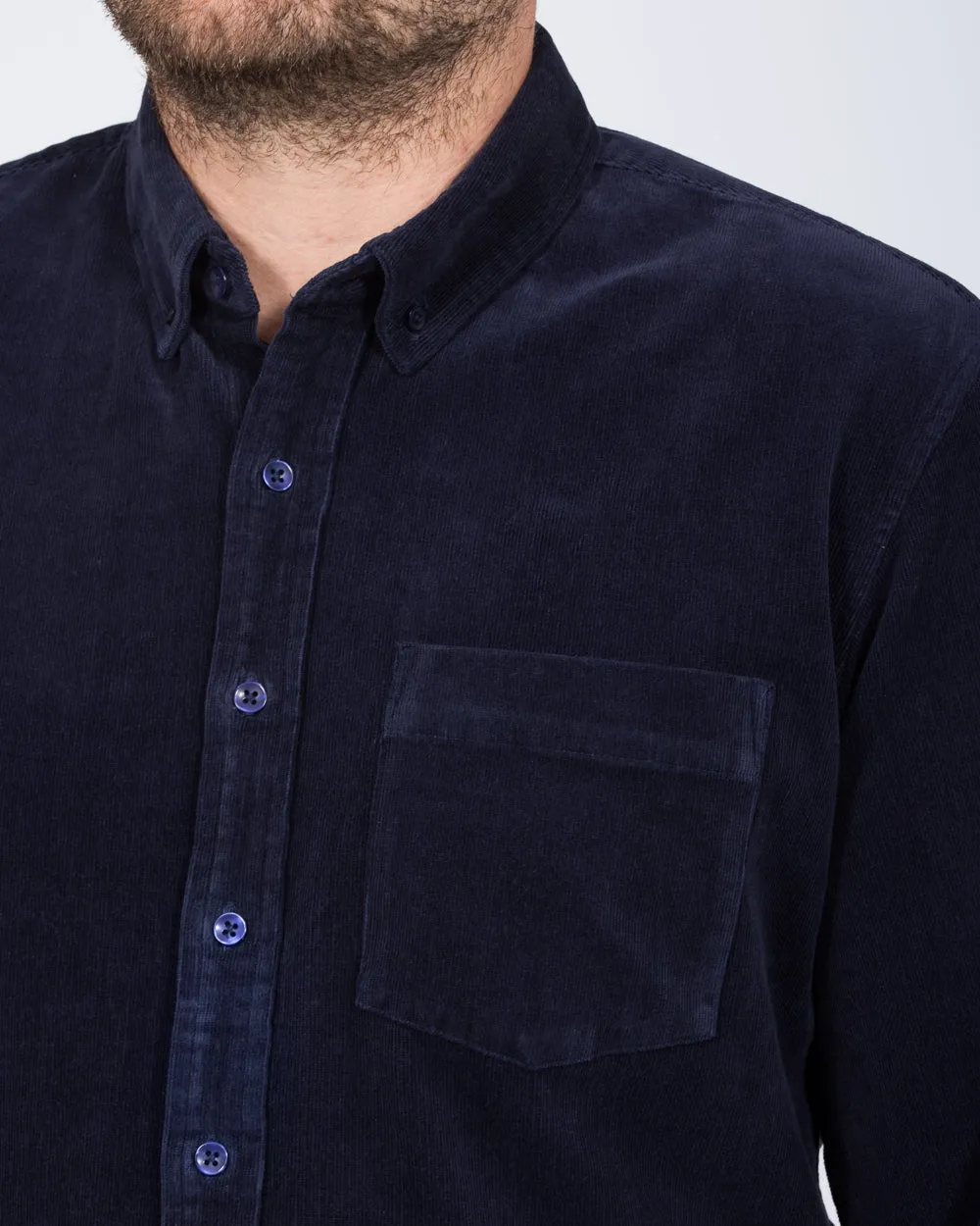 2t Drew Extra Tall Slim Fit Cord Oxford Shirt (navy) All Daywear