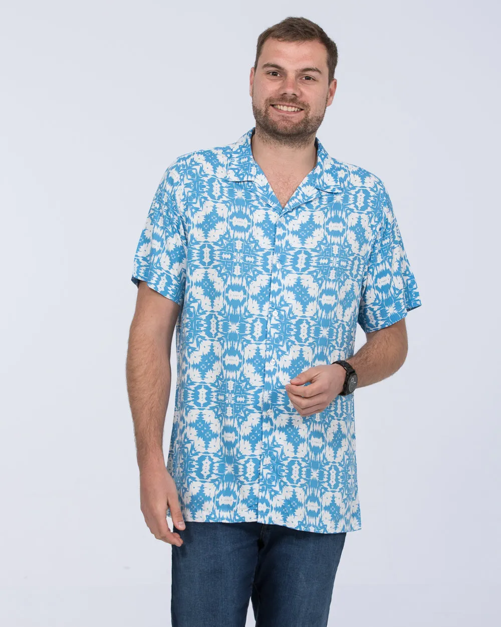 2t Dustin Short Sleeve Tall Revere Shirt (blue) Style Ease