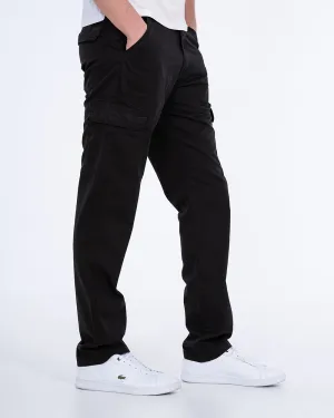 2t Dylan Slim Fit Tall Cargo Trousers (black) weather resistant