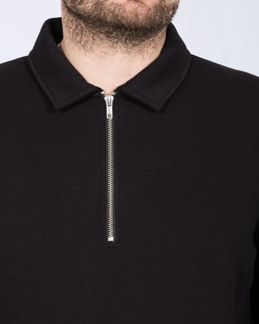2t Elijah Tall Quarter Zip Sweatshirt (black) modern classic