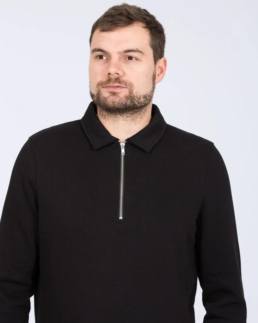 2t Elijah Tall Quarter Zip Sweatshirt (black) urban edge