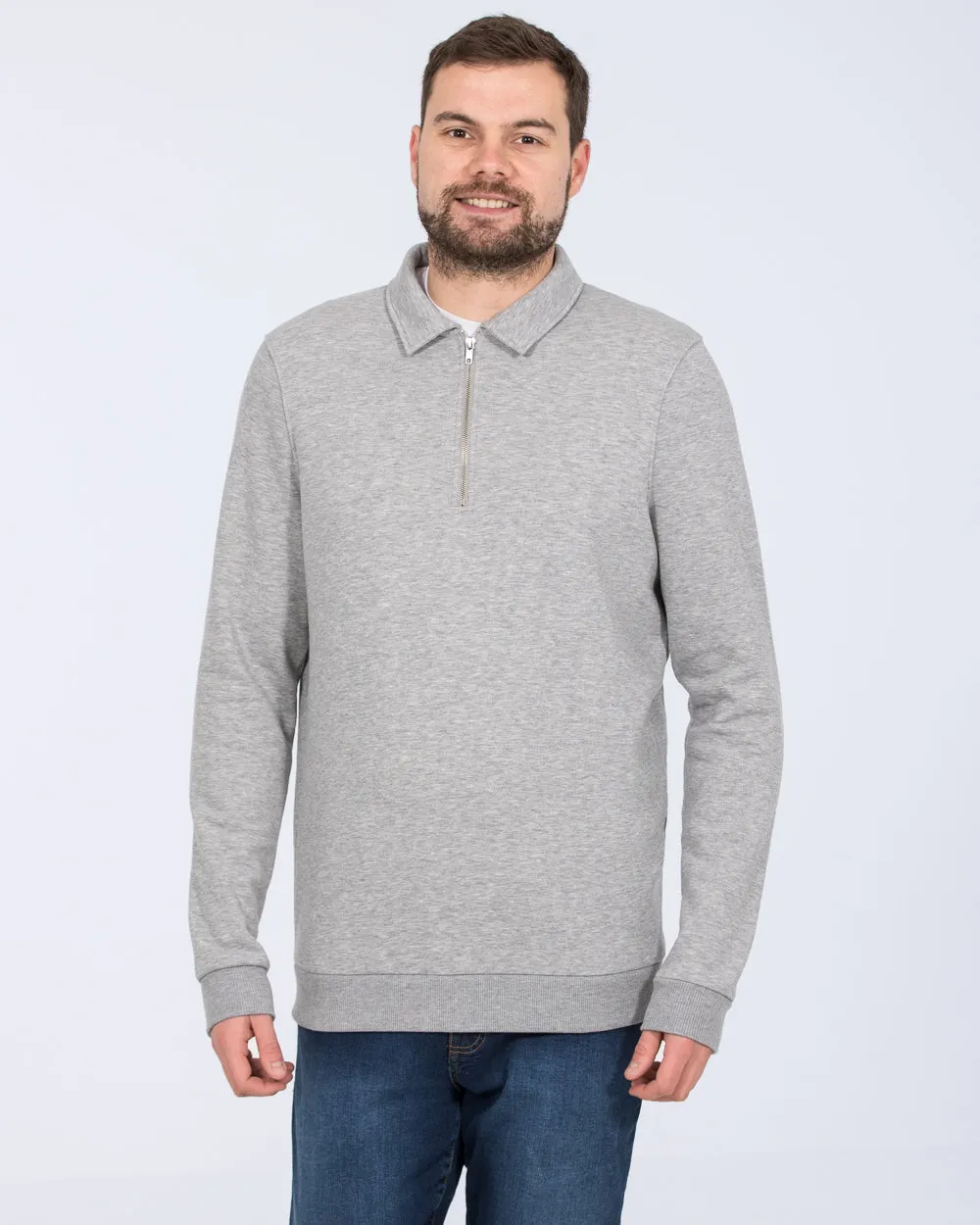 2t Elijah Tall Quarter Zip Sweatshirt (grey) soft base