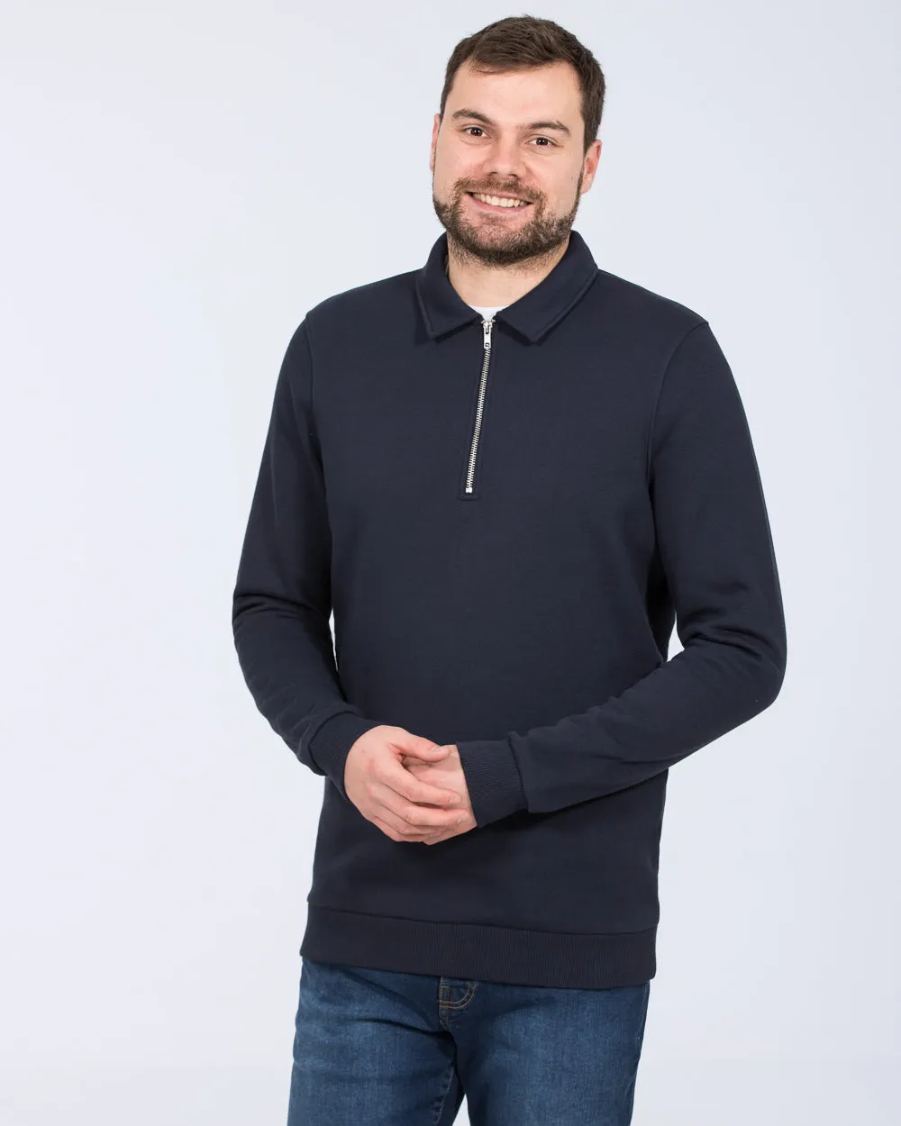 2t Elijah Tall Quarter Zip Sweatshirt (navy) cozy space