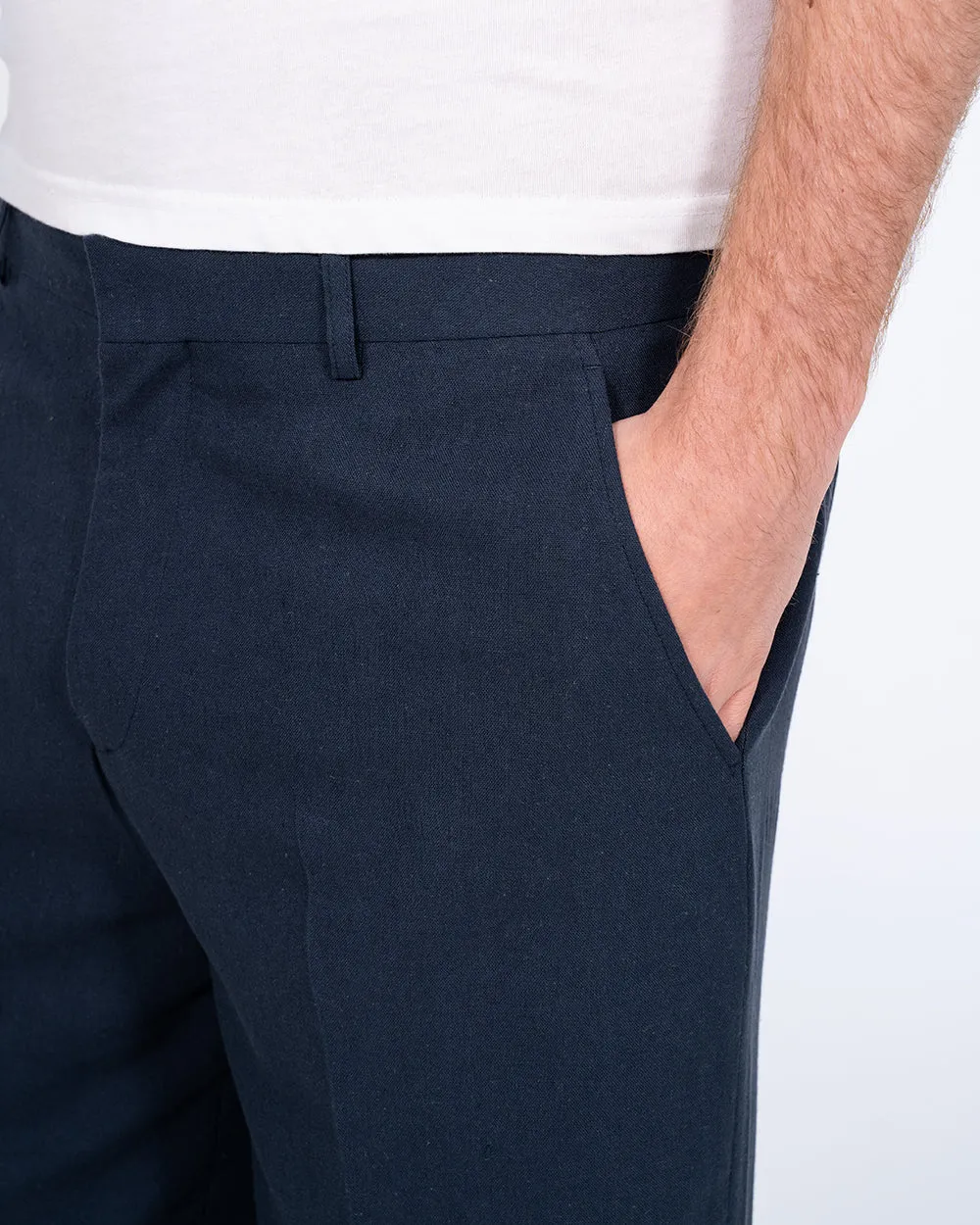 2t Ellis Tall Regular Fit Linen Look Trousers (navy) sports event