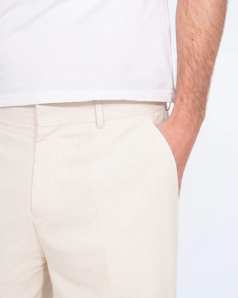 2t Ellis Tall Regular Fit Linen Look Trousers (stone) handcrafted quality