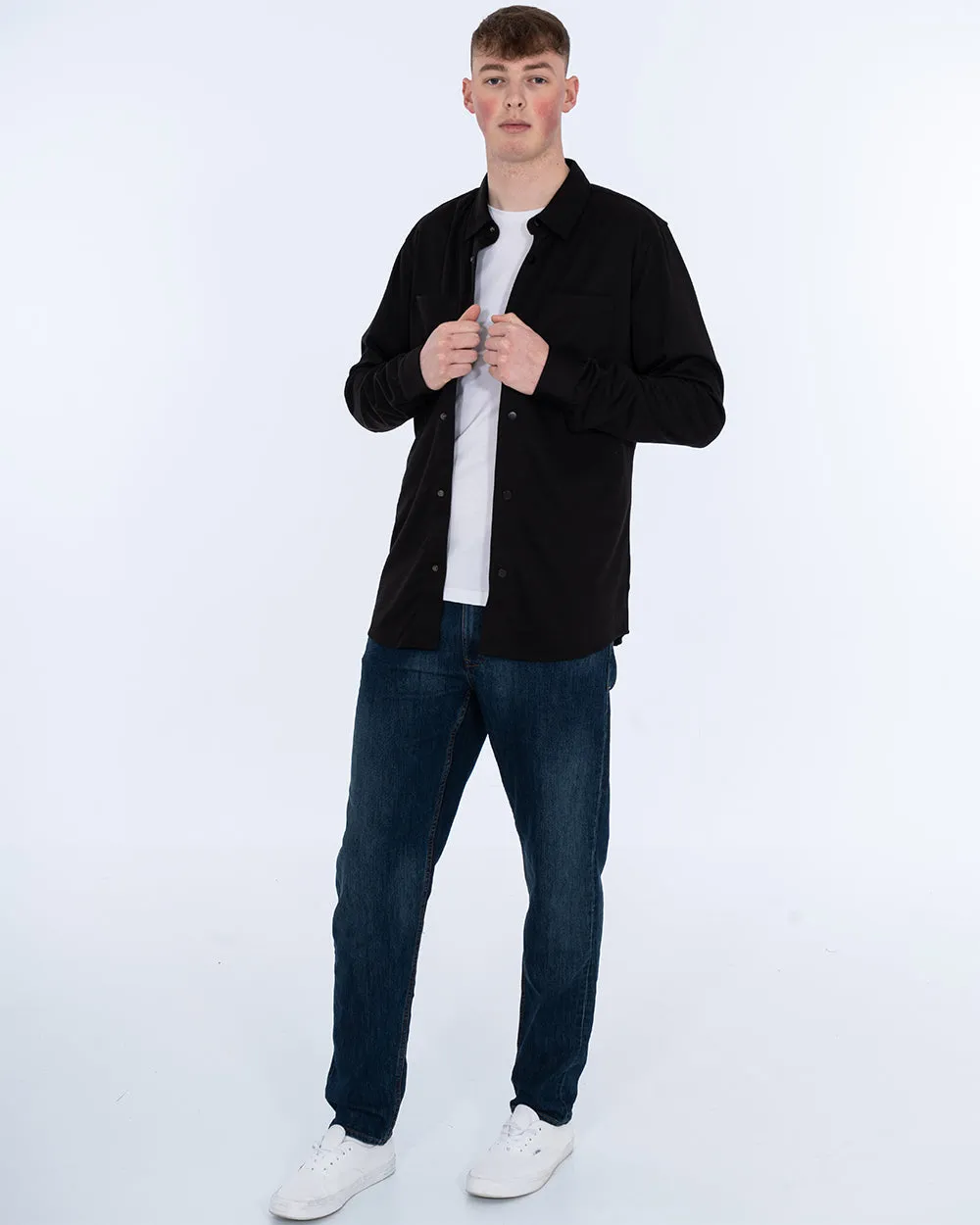 2t Ezra Tall Jersey Shacket (black) nature fit wear