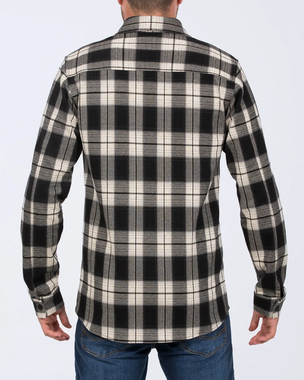2t Ezra Tall Jersey Shacket (black/cream check) versatile urban wear