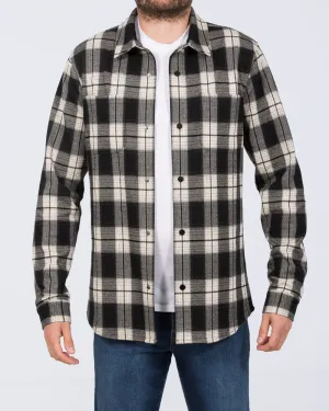 2t Ezra Tall Jersey Shacket (black/cream check) Edge Chill