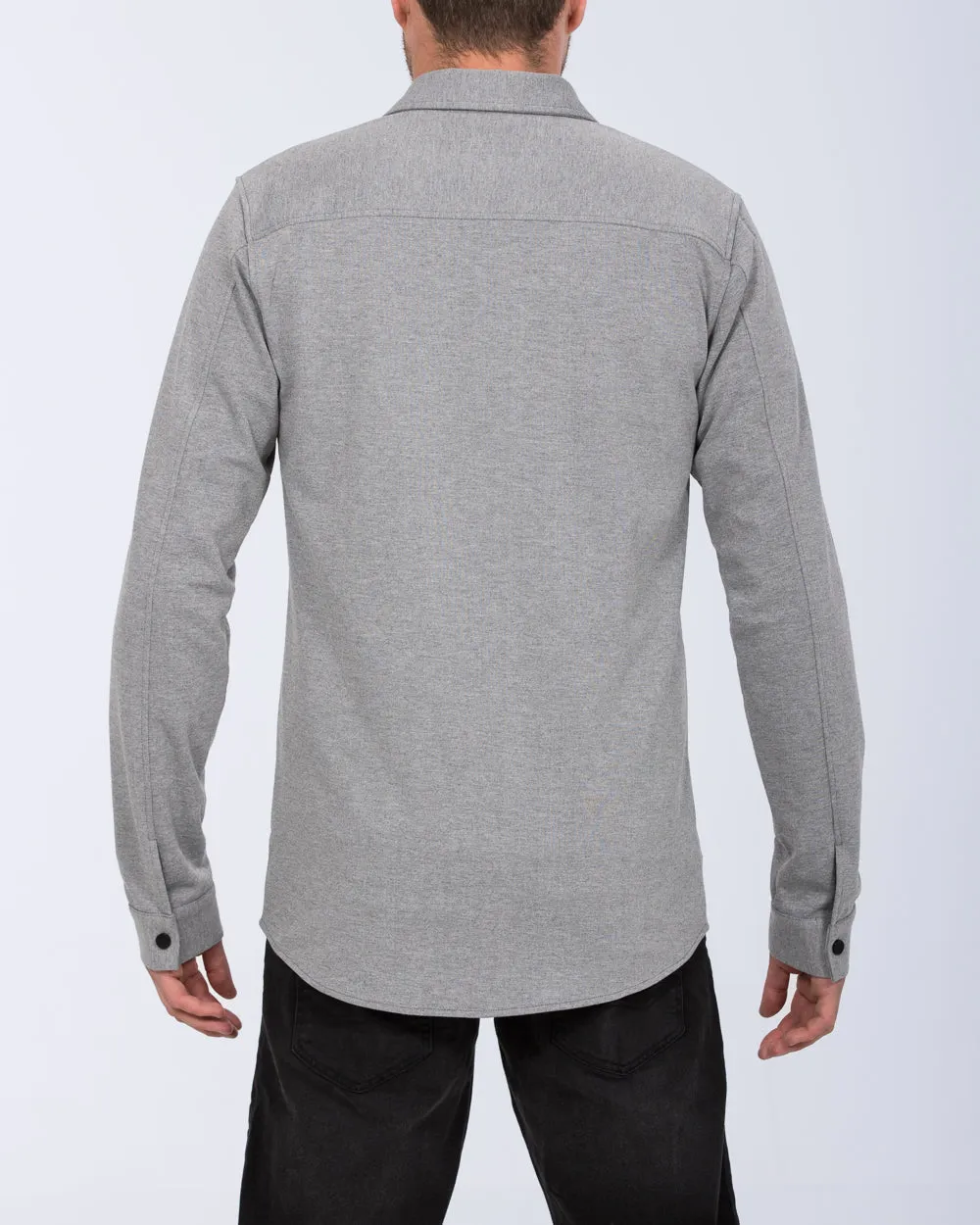 2t Ezra Tall Jersey Shacket (charcoal) Breath Flow
