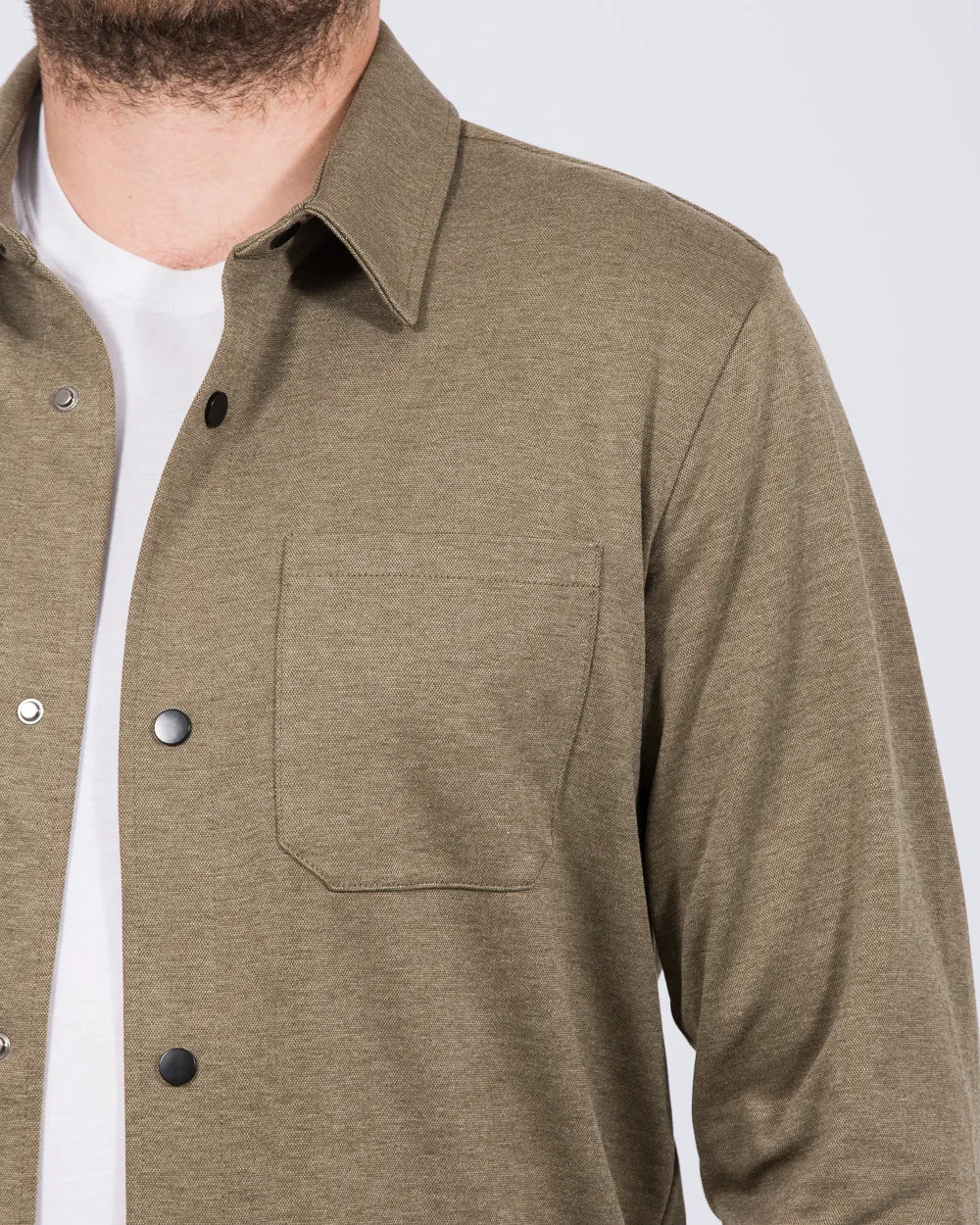2t Ezra Tall Jersey Shacket (khaki) breezy walk shield