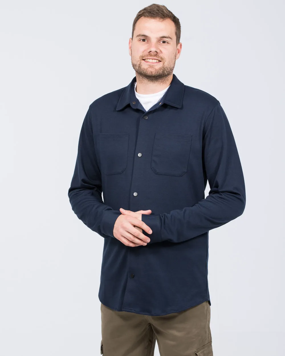 2t Ezra Tall Jersey Shacket (navy) timeless daily layer