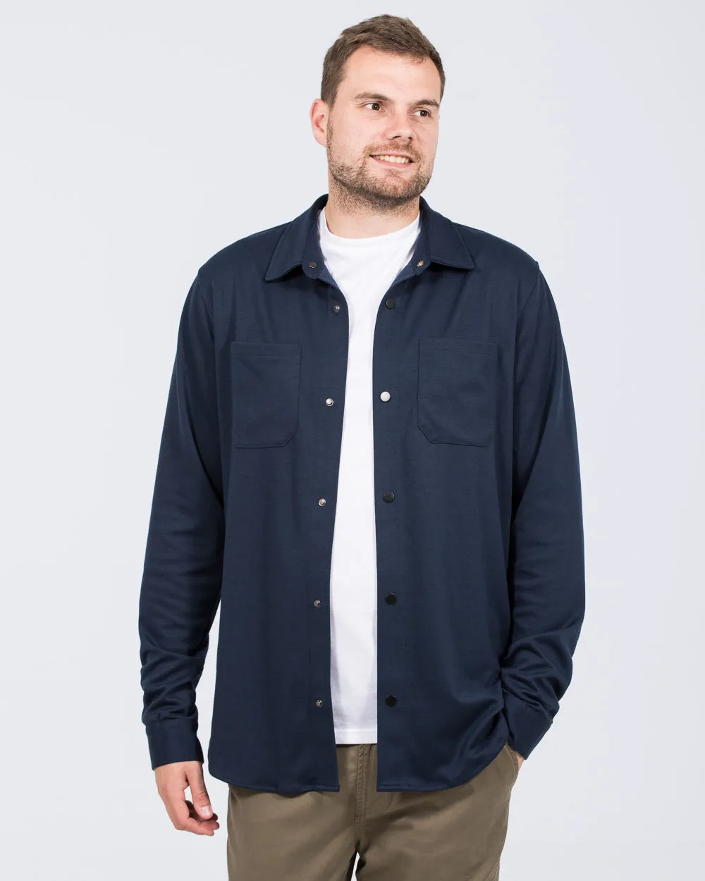 2t Ezra Tall Jersey Shacket (navy) Street Fit