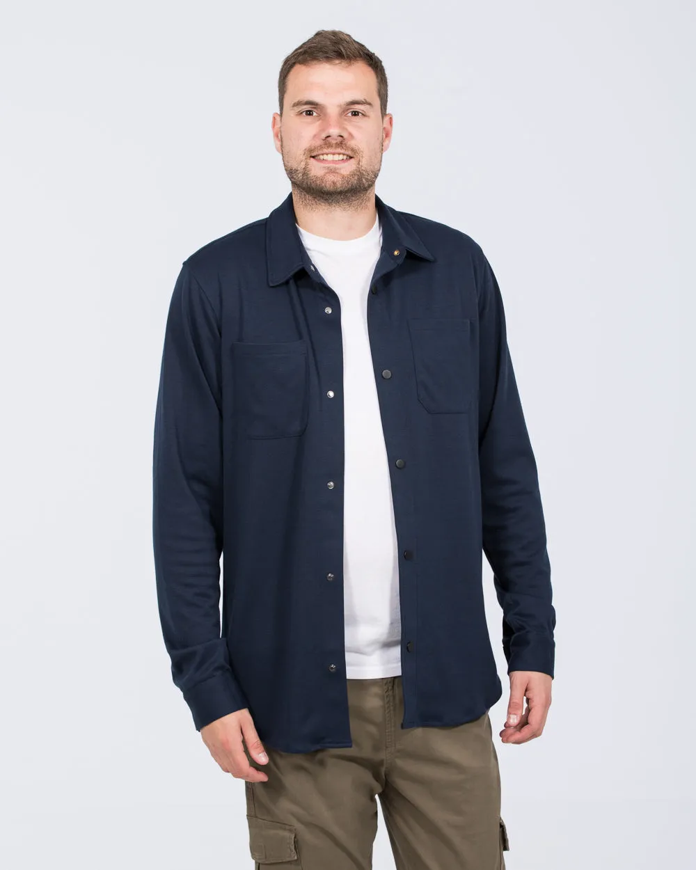 2t Ezra Tall Jersey Shacket (navy) Casual Cool