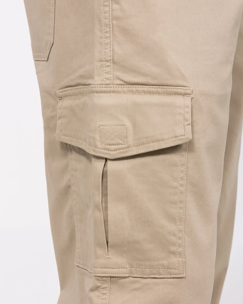 2t Fabio Regular Fit Tall Stretch Cargo Trousers (beige) technical fabric