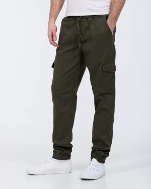 2t Fabio Regular Fit Tall Stretch Cargo Trousers (olive) layered look