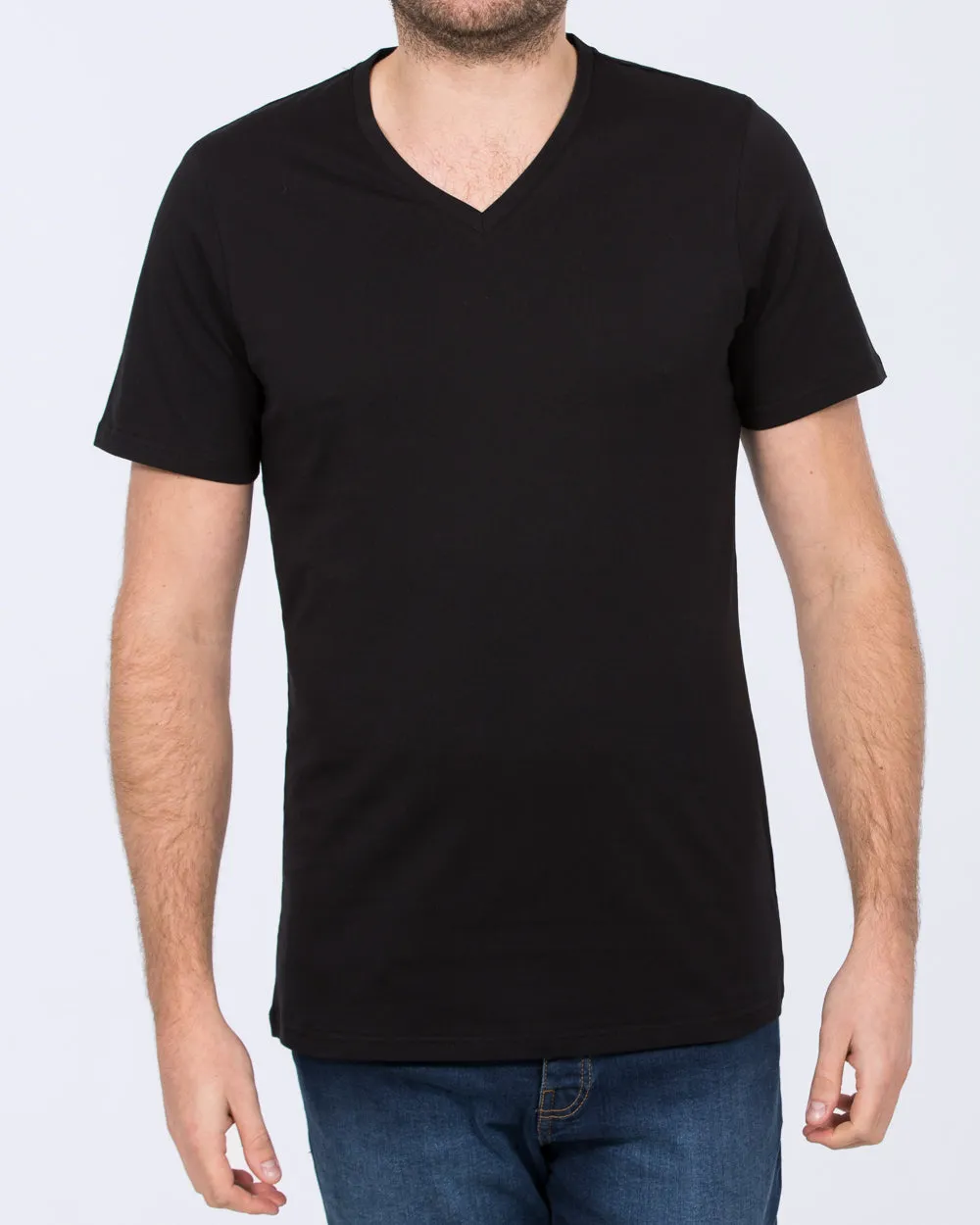 2t Felix Tall V-Neck T-Shirt (black) loose fit