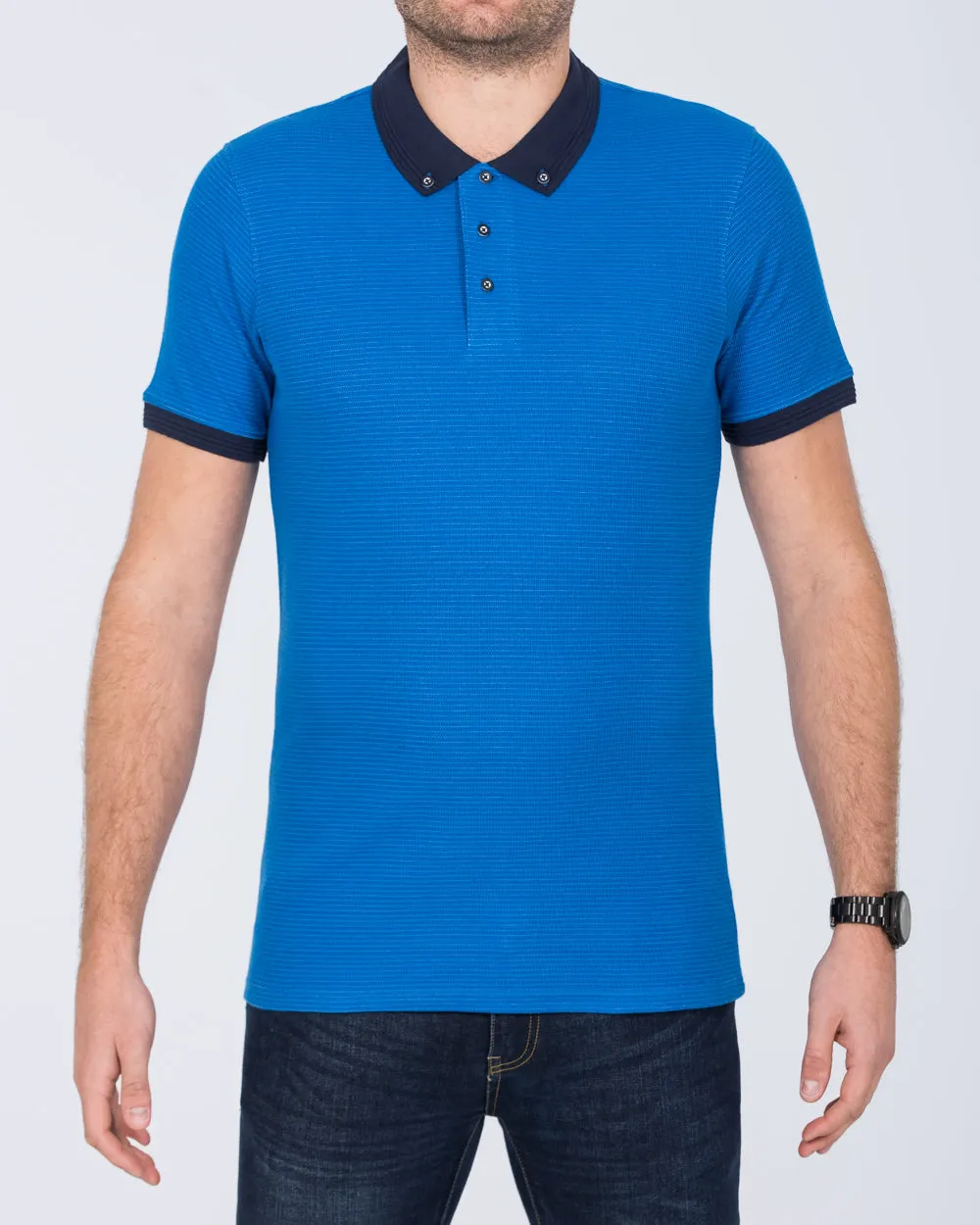 2t Finner Slim Fit Tall Polo Shirt (blue) summer cool