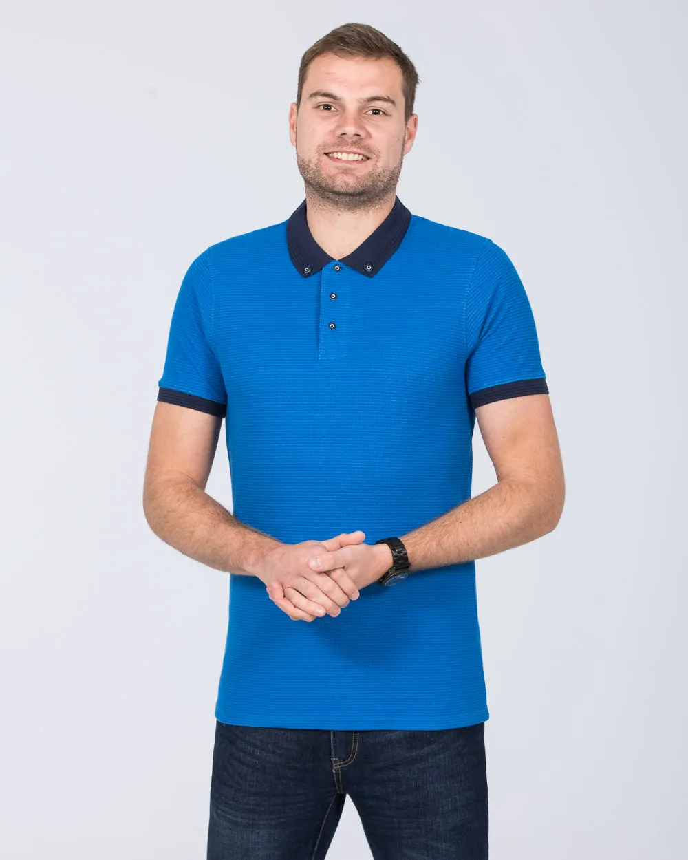 2t Finner Slim Fit Tall Polo Shirt (blue) cool layer