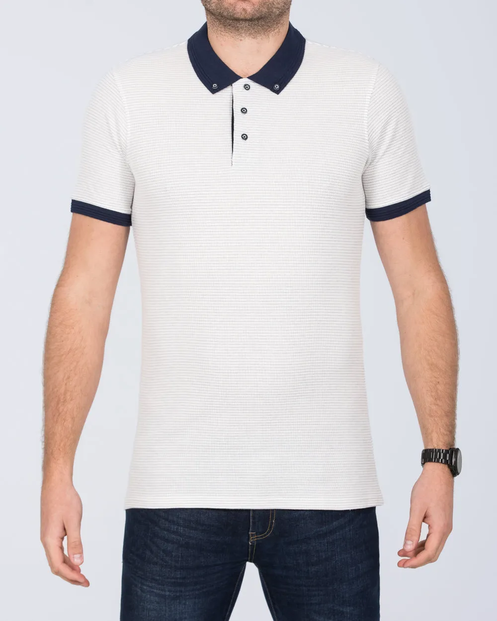 2t Finner Slim Fit Tall Polo Shirt (off white) sport style