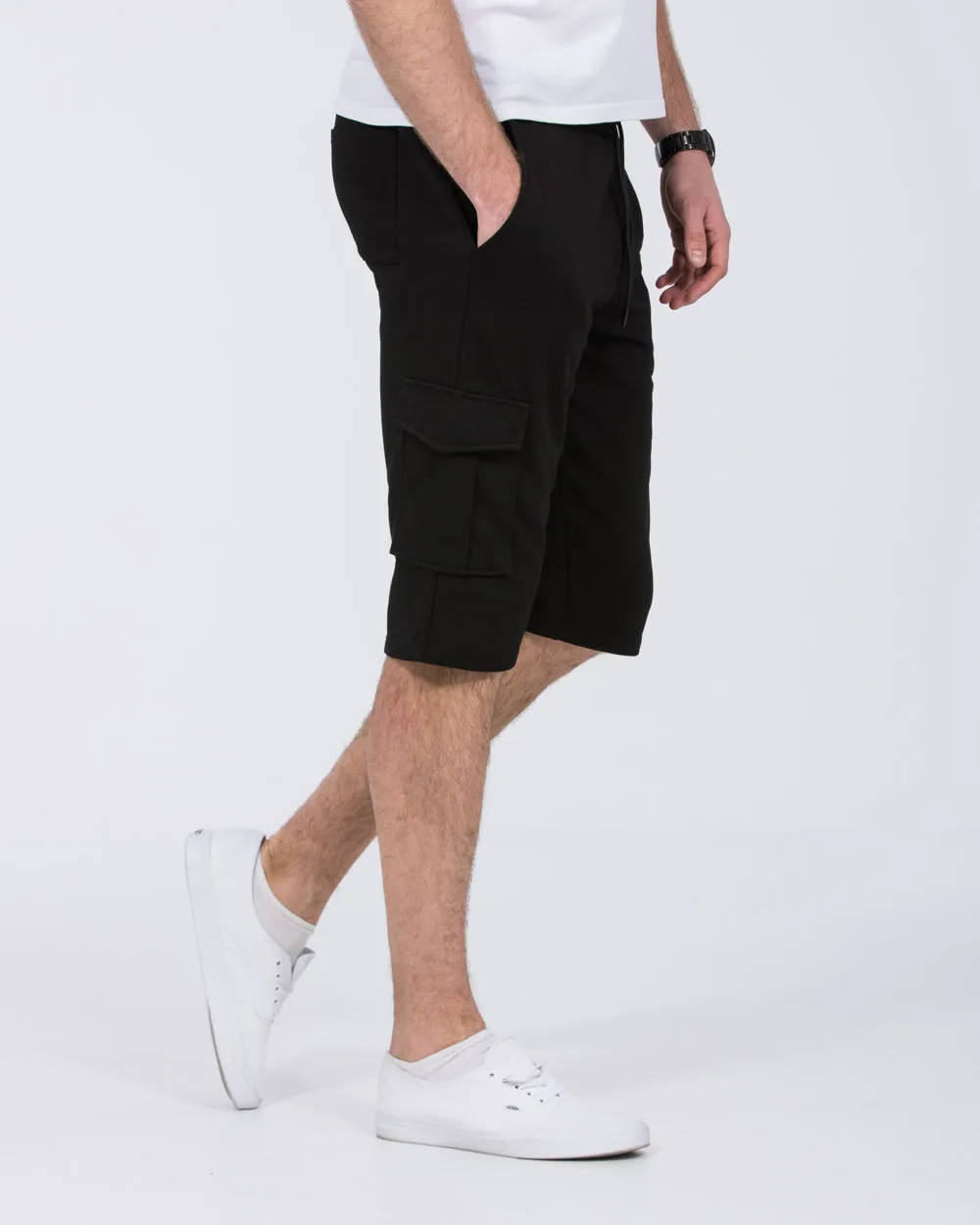 2t Freddy Tall Cargo Sweat Shorts (black) comfort design
