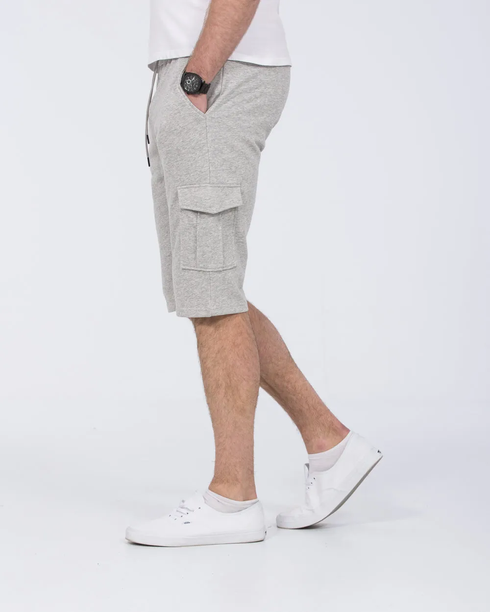 2t Freddy Tall Cargo Sweat Shorts (heather grey) multi use