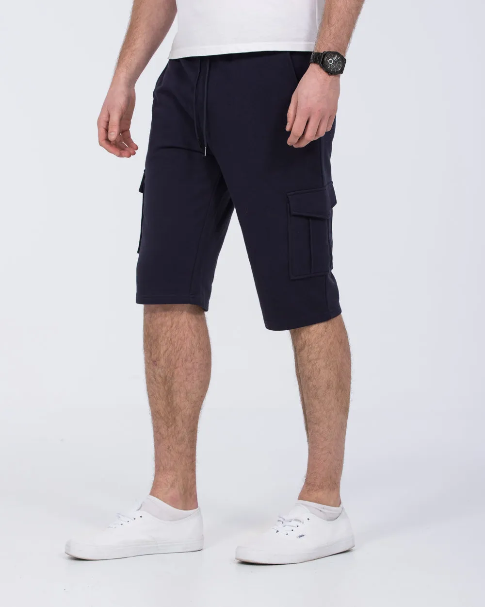 2t Freddy Tall Cargo Sweat Shorts (navy) trendy youth