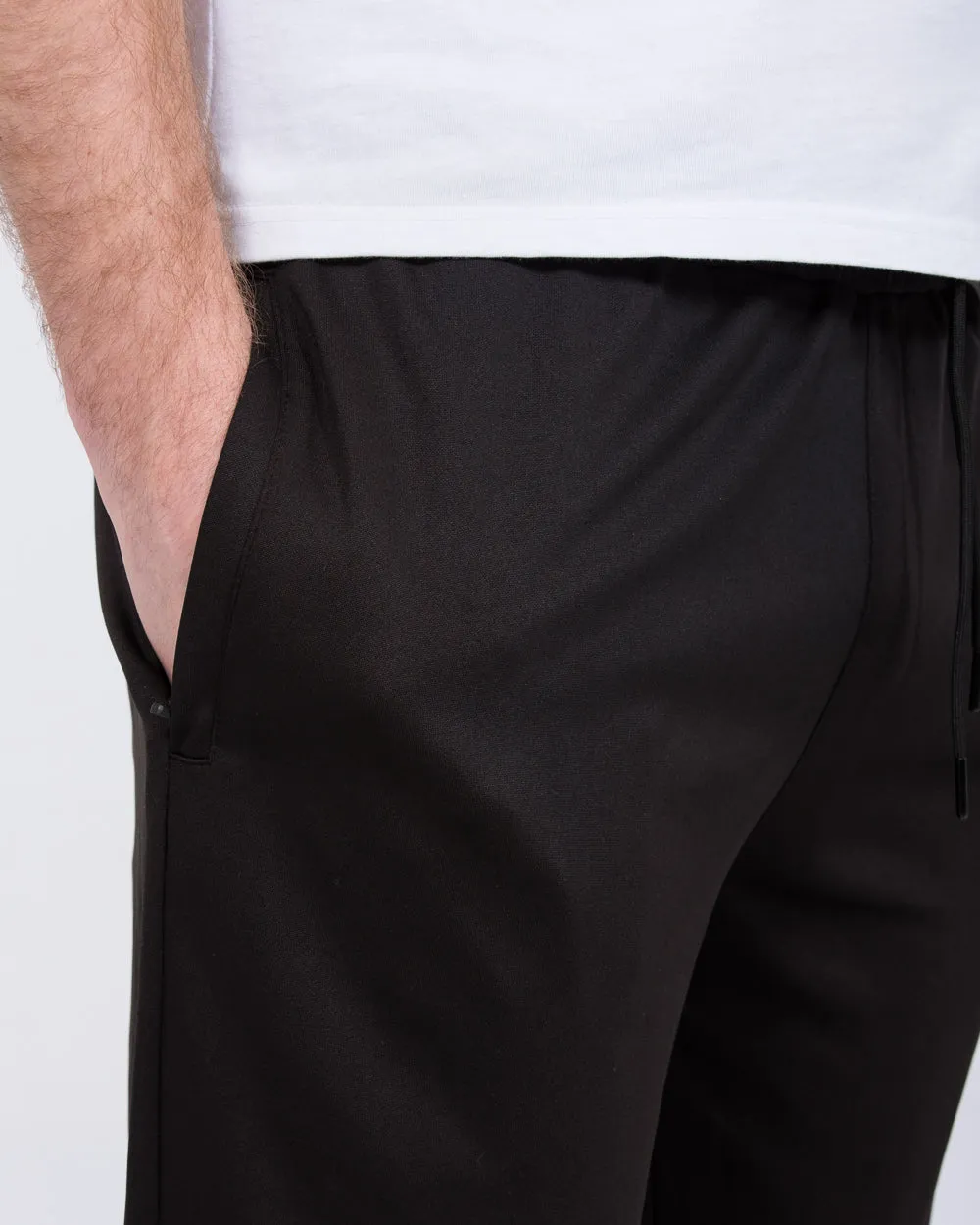2t Gabriel Slim Fit Tall Open Hem Tracksuit Bottoms (black) worn resistant
