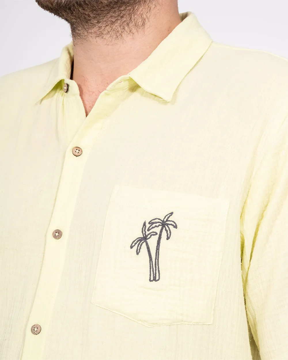 2t Grayson Tall Short Sleeve Embroidered Shirt (lime palm) Style Ease