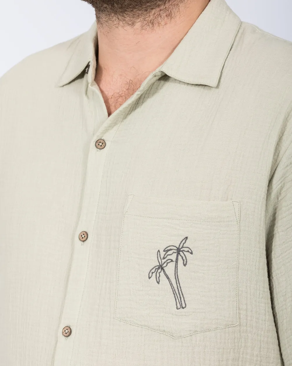 2t Grayson Tall Short Sleeve Embroidered Shirt (sage palm) Move Easy