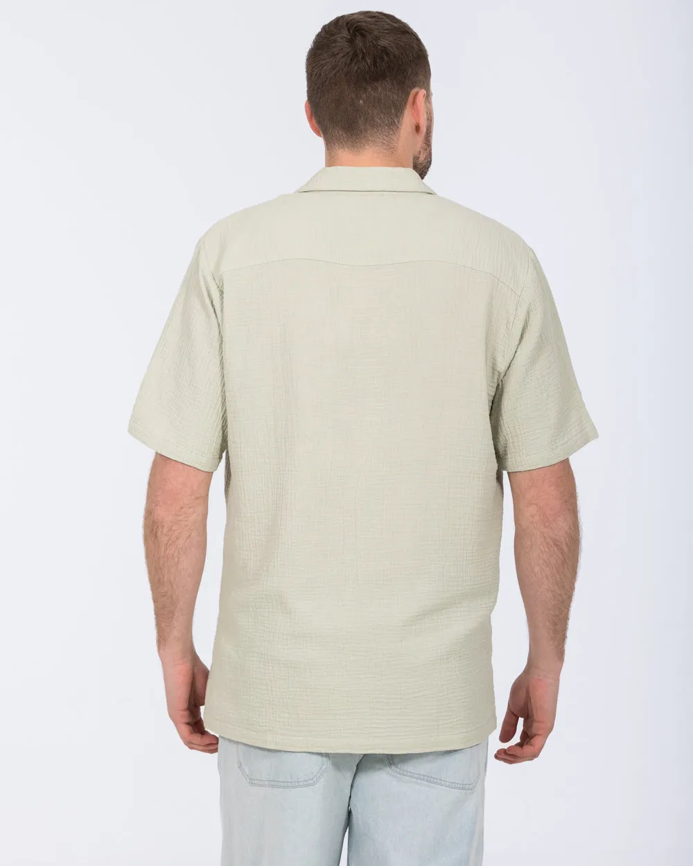2t Grayson Tall Short Sleeve Embroidered Shirt (sage palm) Edge Modern