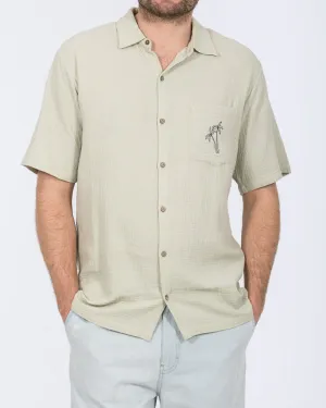 2t Grayson Tall Short Sleeve Embroidered Shirt (sage palm) Fit First