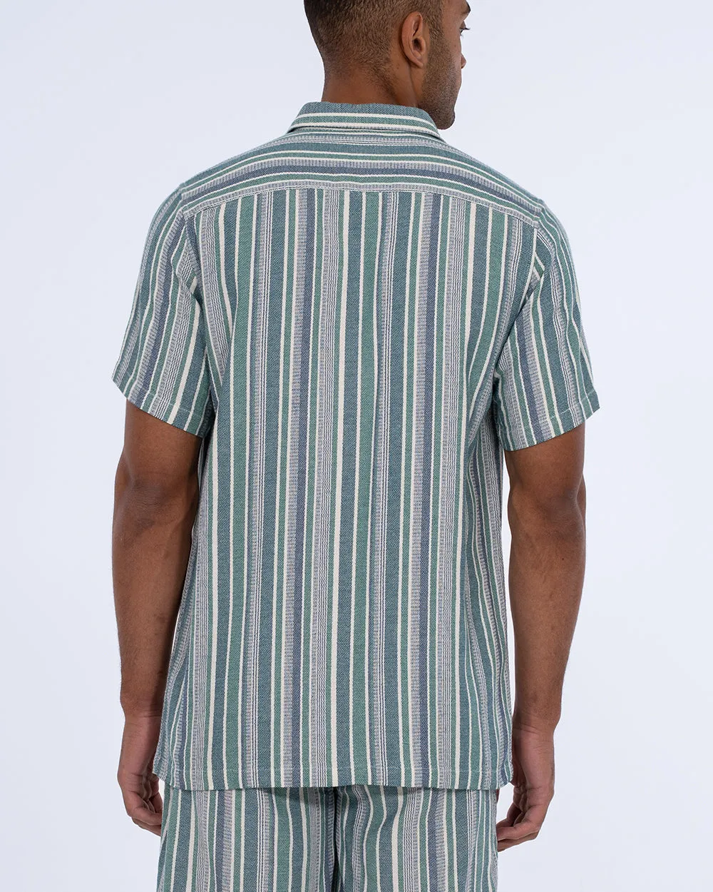 2t Greg Tall Short Sleeve Striped Shirt (green) Tailored Touch