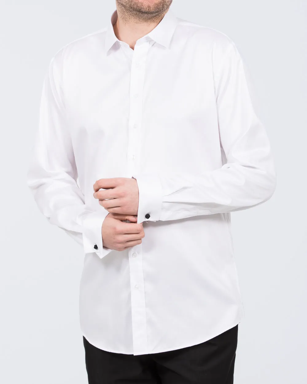 2t Gregor Regular Fit Extra Tall Double Cuff Shirt (white) Classic Ease