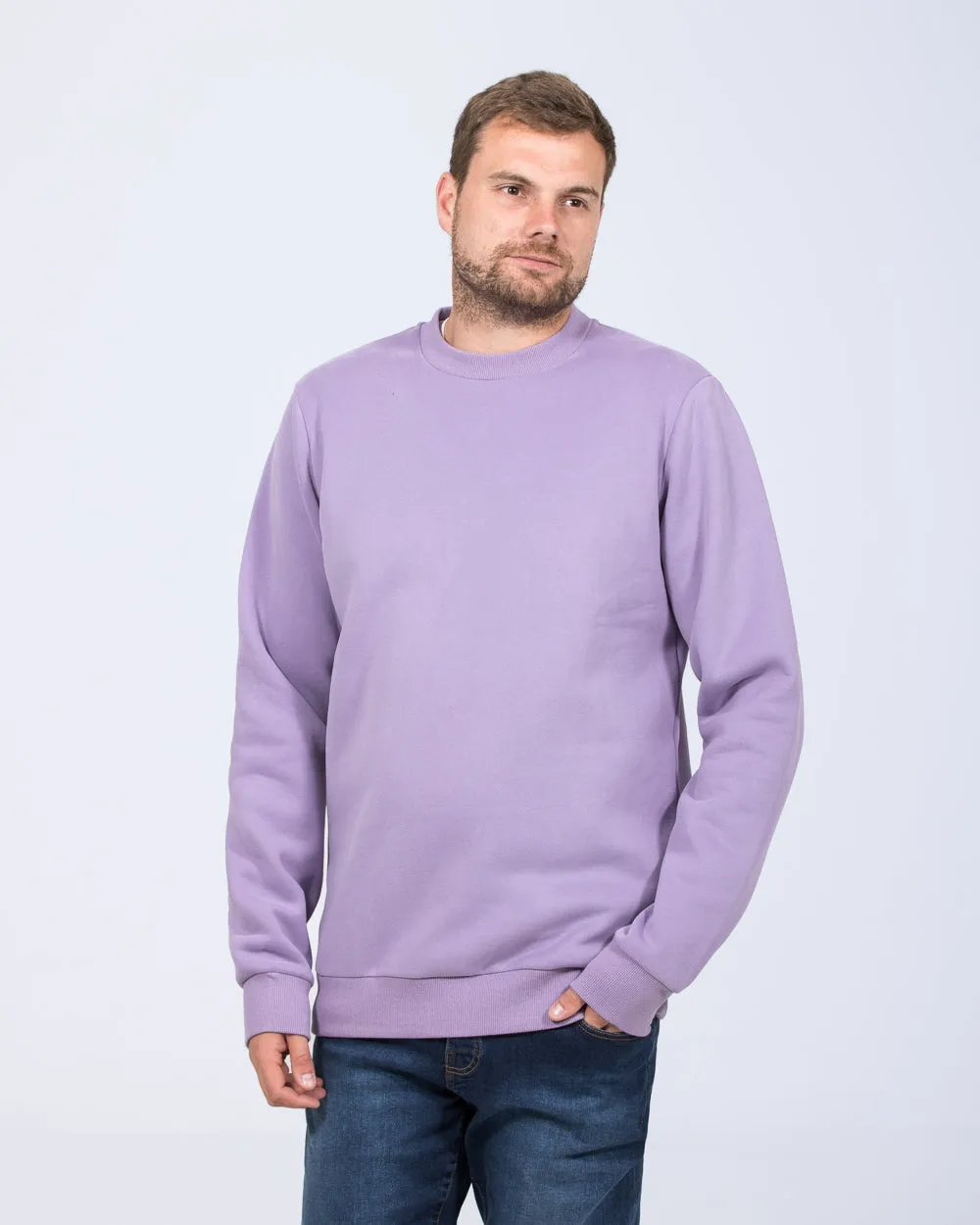 2t Hamish Tall Heavyweight Regular Fit Sweatshirt (dusky lilac) soft tone