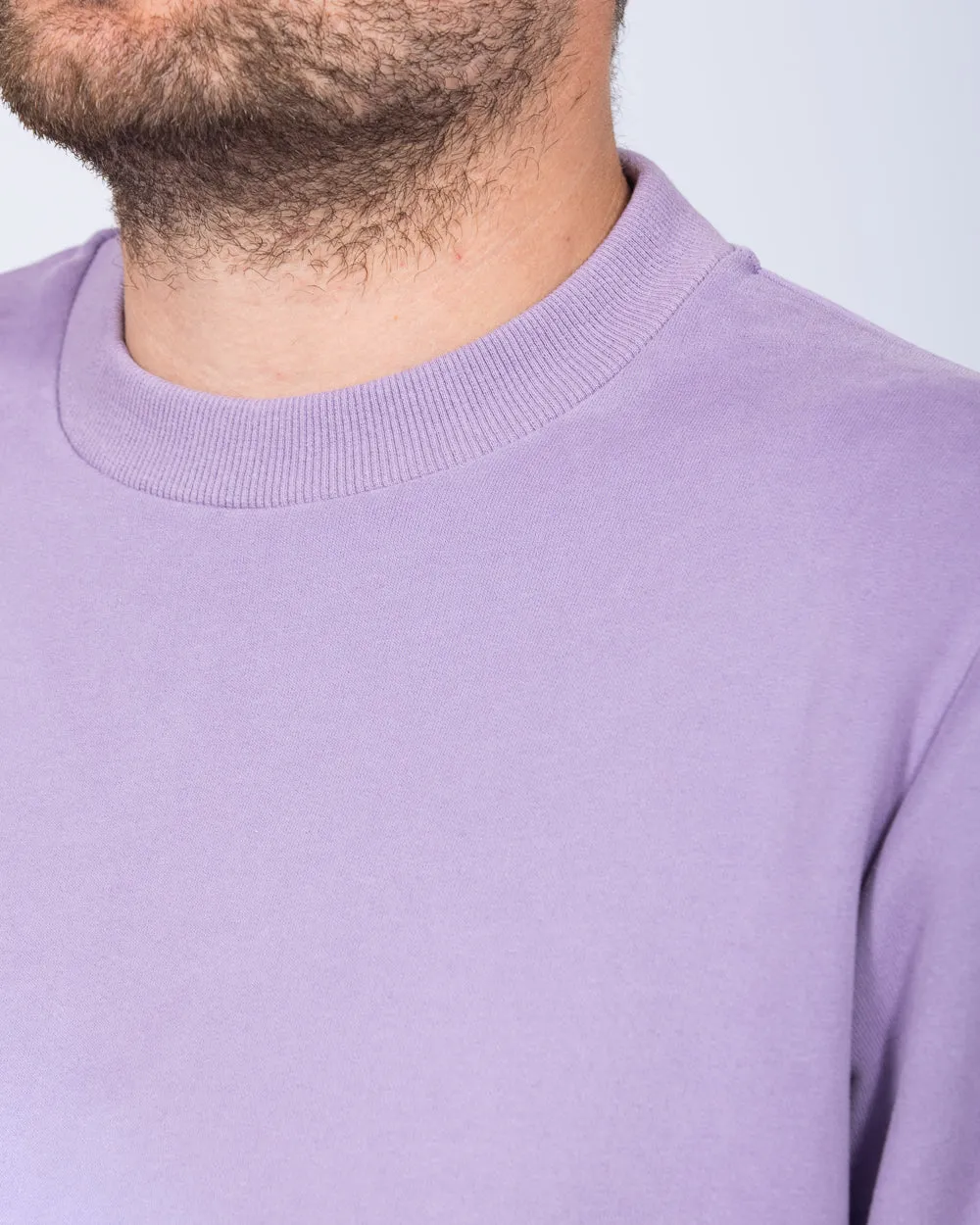 2t Hamish Tall Heavyweight Regular Fit Sweatshirt (dusky lilac) off-duty feel