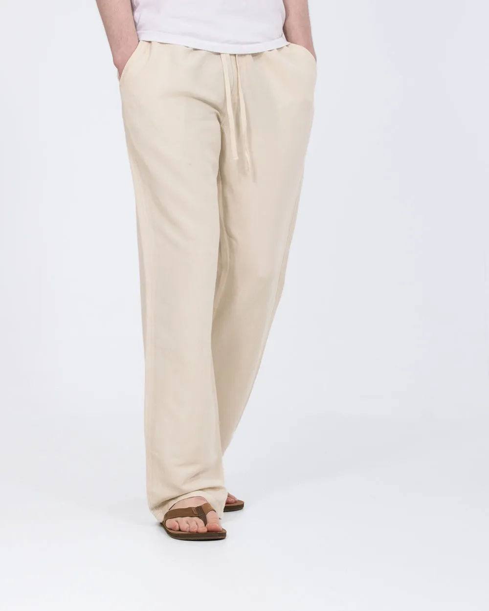2t Harrison Tall Linen Blend Pull On Trousers (natural) moisture management