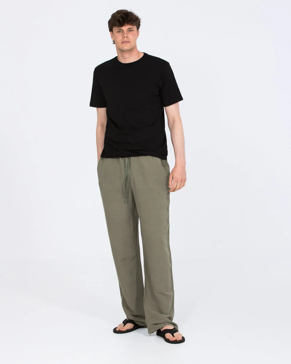 2t Harrison Tall Linen Blend Pull On Trousers (sage) temperature control