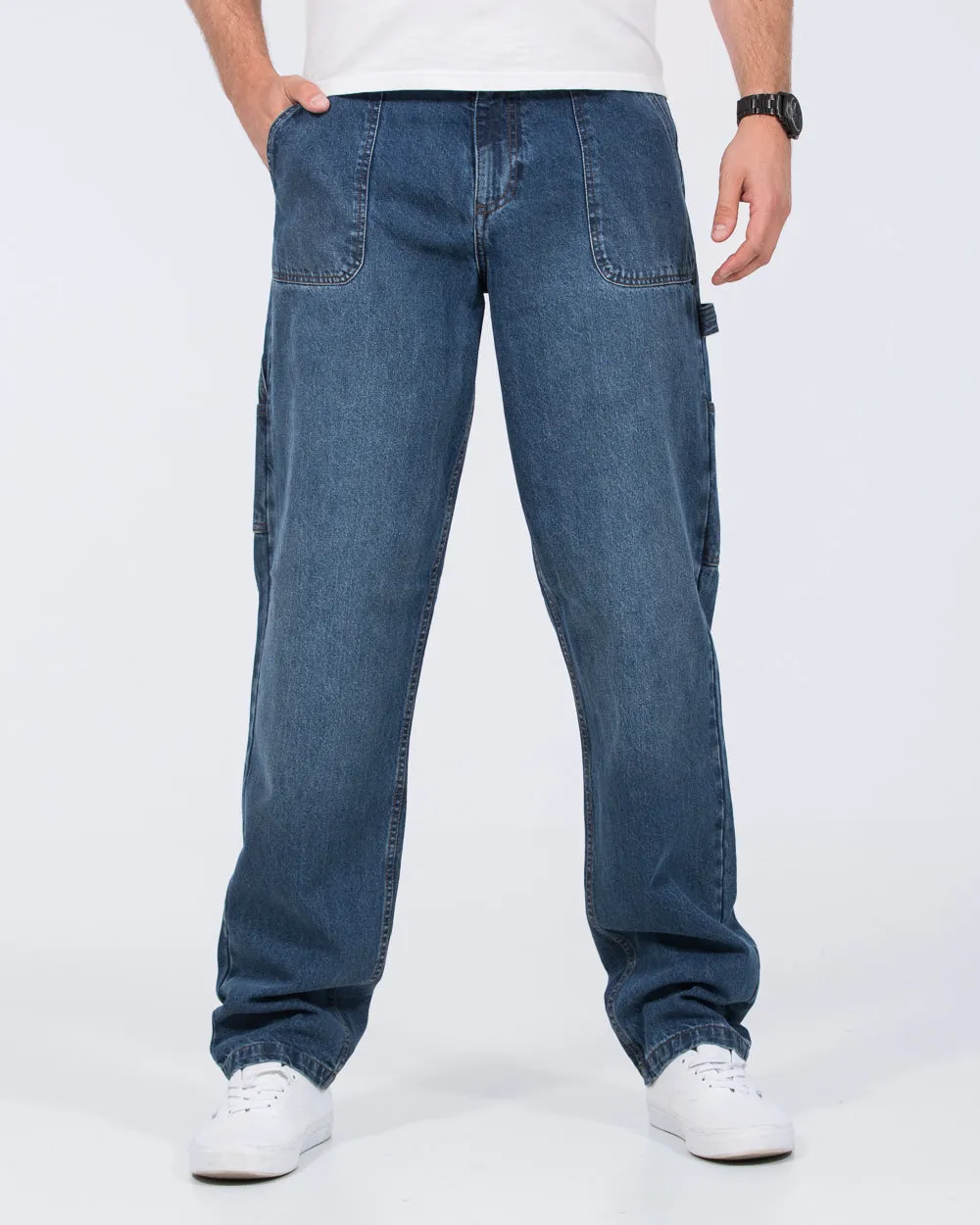 2t Hudson Tall Loose Fit Carpenter Jeans (mid wash) travel handy