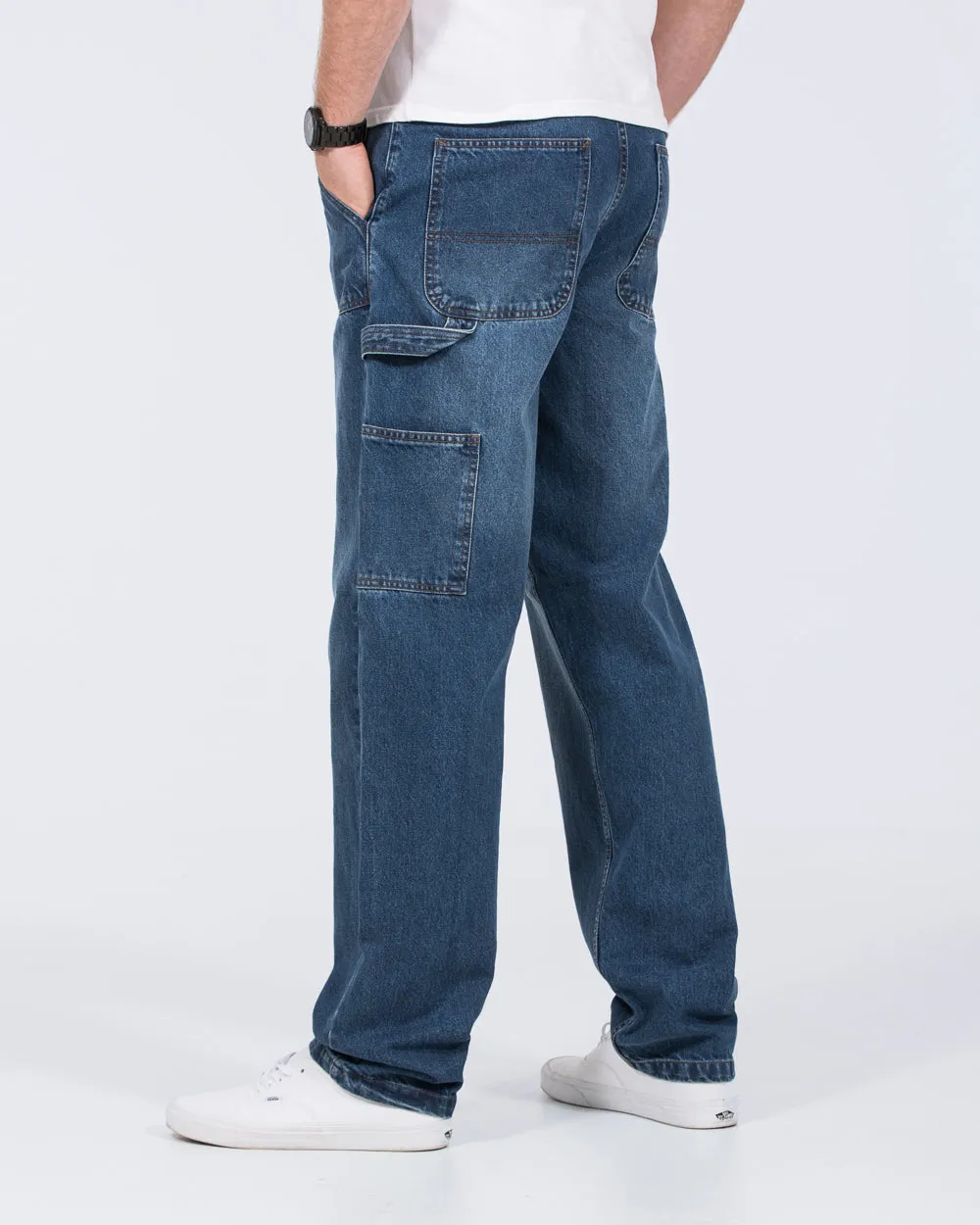 2t Hudson Tall Loose Fit Carpenter Jeans (mid wash) comfortable wear