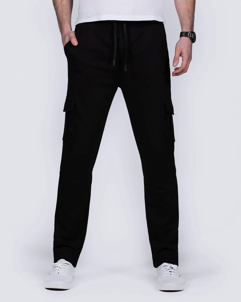 2t Hugo Slim Fit Tall Cargo Joggers (black) elastic tight