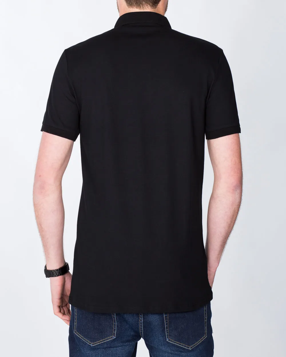 2t Jack Slim Fit Tall Polo Shirt (black) subtle edge