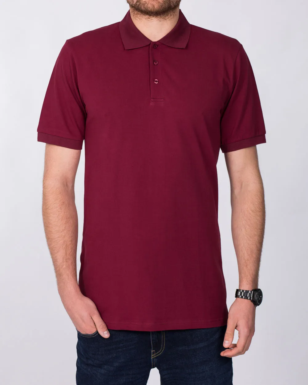2t Jack Slim Fit Tall Polo Shirt (burgundy) fashion edge