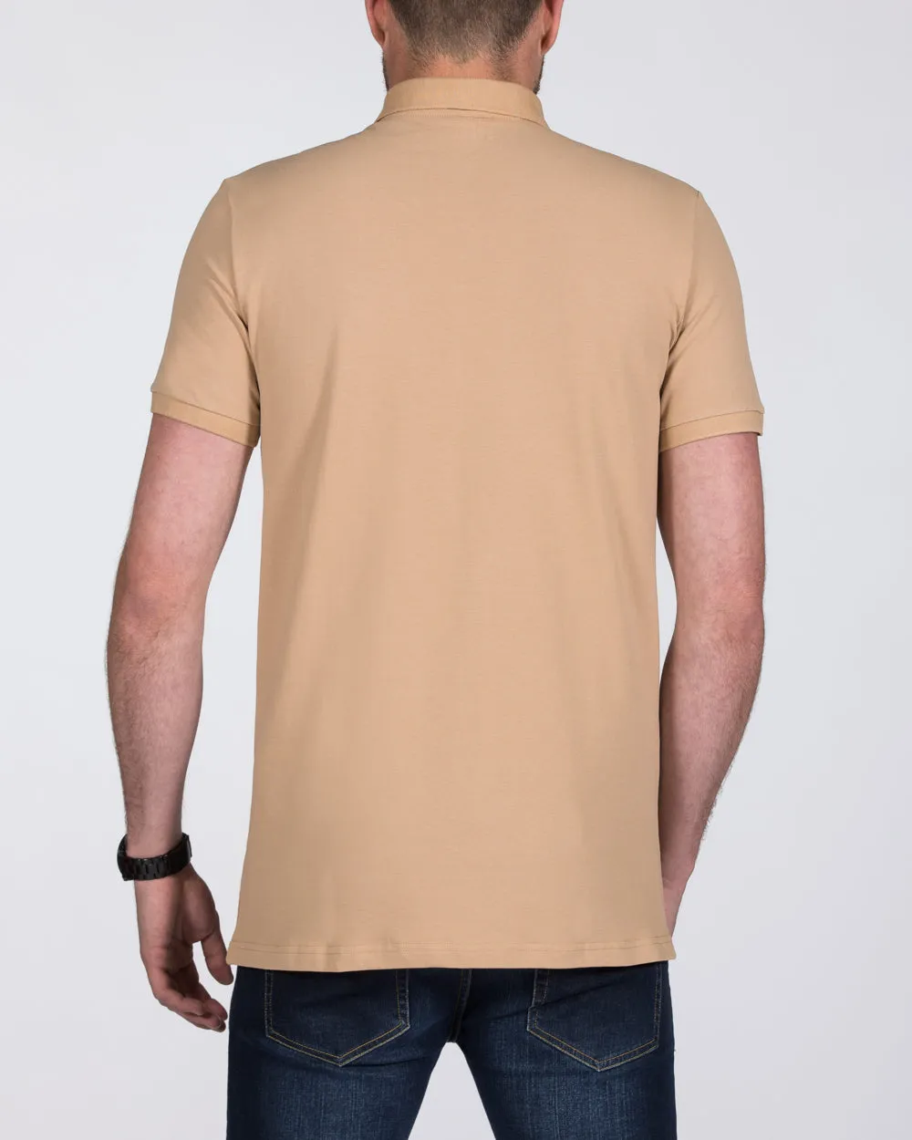 2t Jack Slim Fit Tall Polo Shirt (camel brown) travel ease