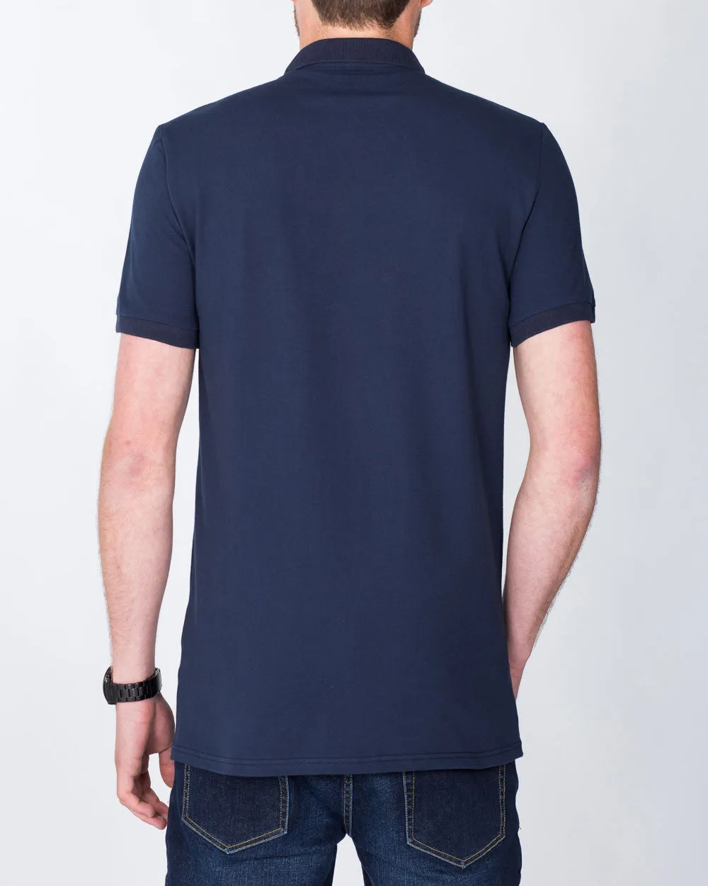 2t Jack Slim Fit Tall Polo Shirt (navy) sleek form