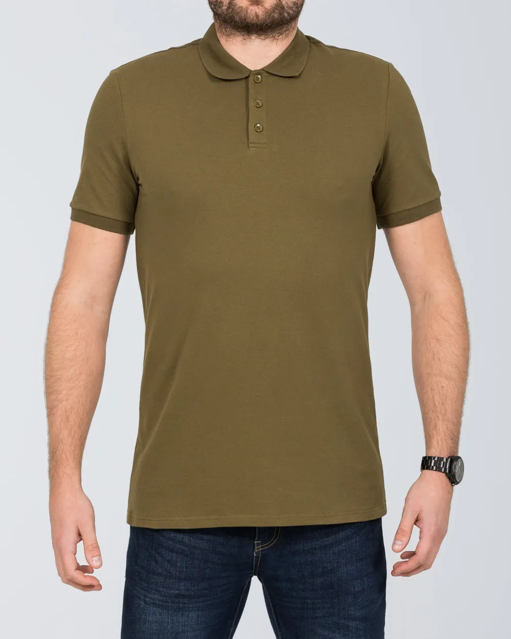 2t Jack Slim Fit Tall Polo Shirt (olive) heritage vibe